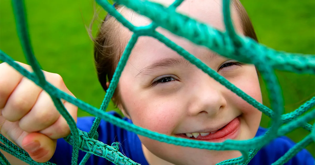 girl in green net