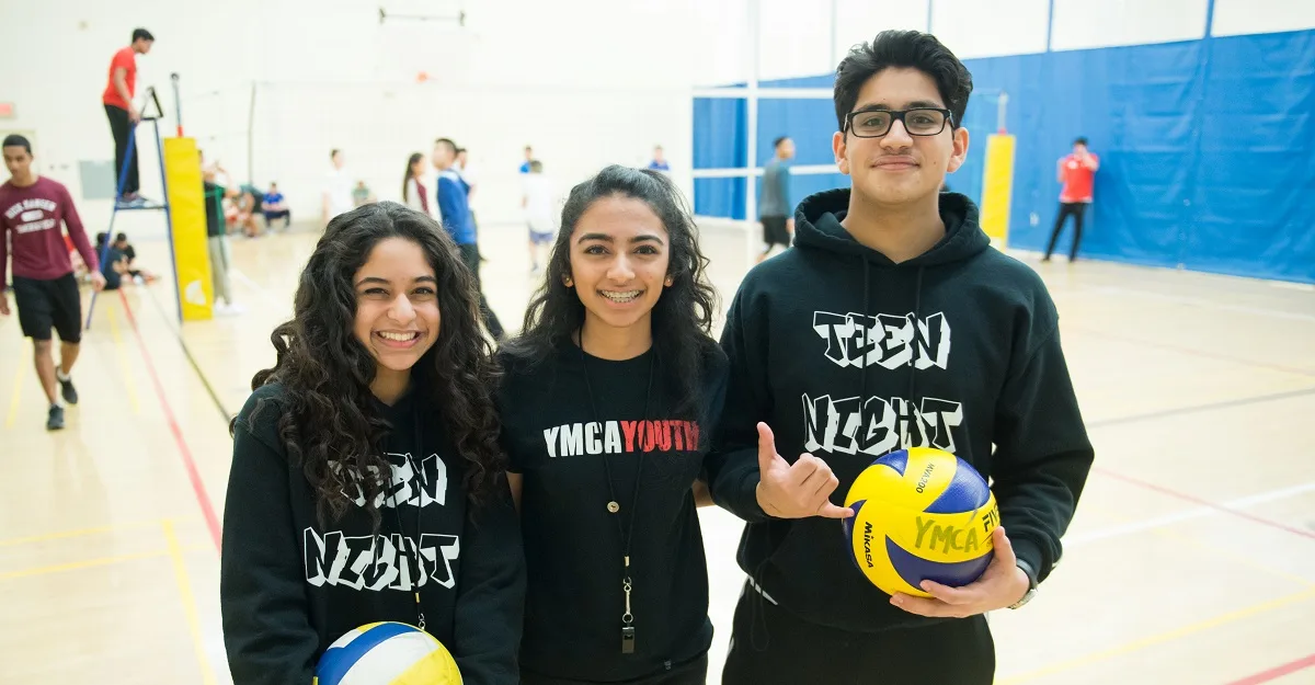 three youth at ymca teen night