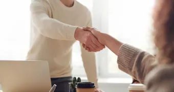 close-up of a handshake