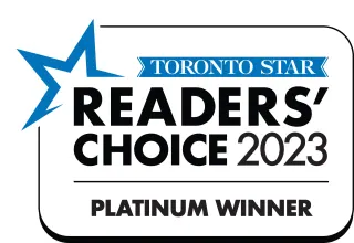 A logo features a square outlined in black with part of a blue star at its top left corner. Inside the box, “Toronto Star” appears over a blue background