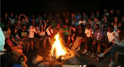 Group at campfire