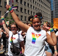 YMCA members walking in the 2019 Pride Parade